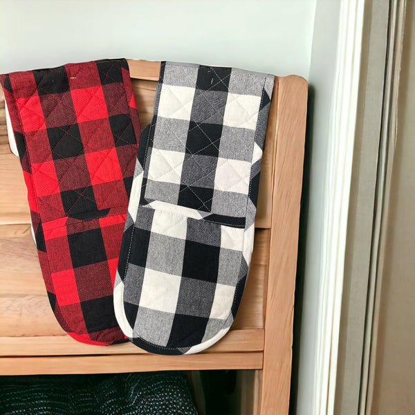 2 Hand Buffalo Plaid Oven Mit