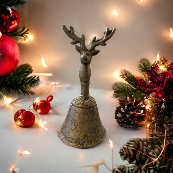 Brass Iron Reindeer Bell