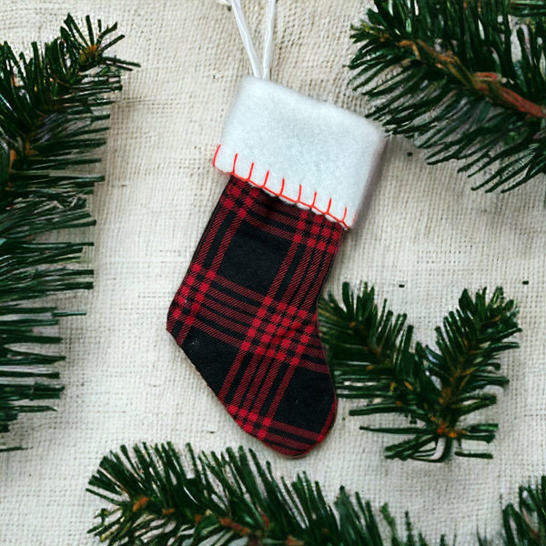 Plaid Stocking  Ornament