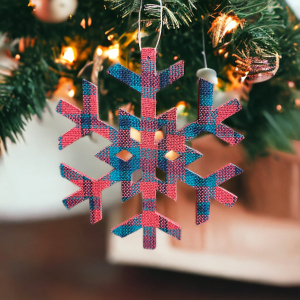 Plaid Snowflake Ornament