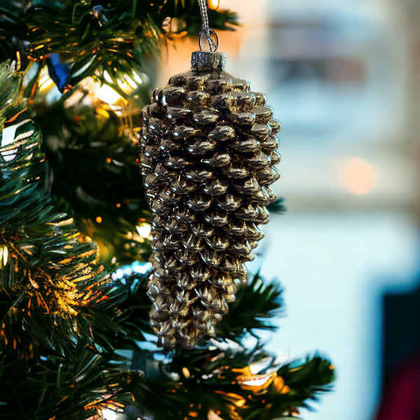 Golden Pinecone Ornament