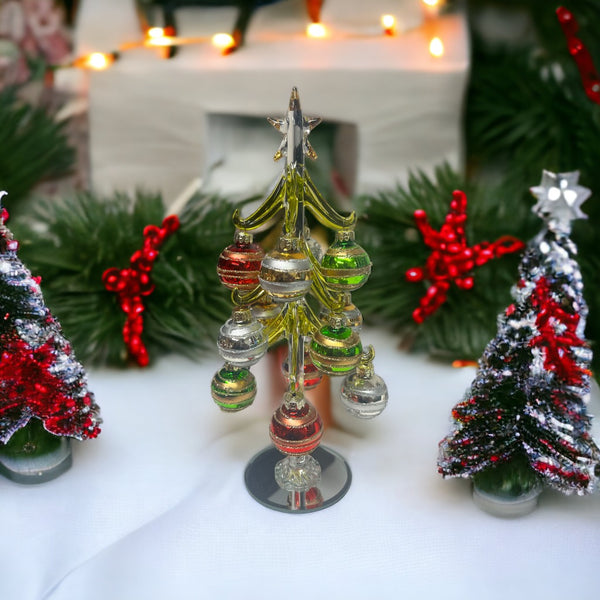 Glass Tree w/Ornaments